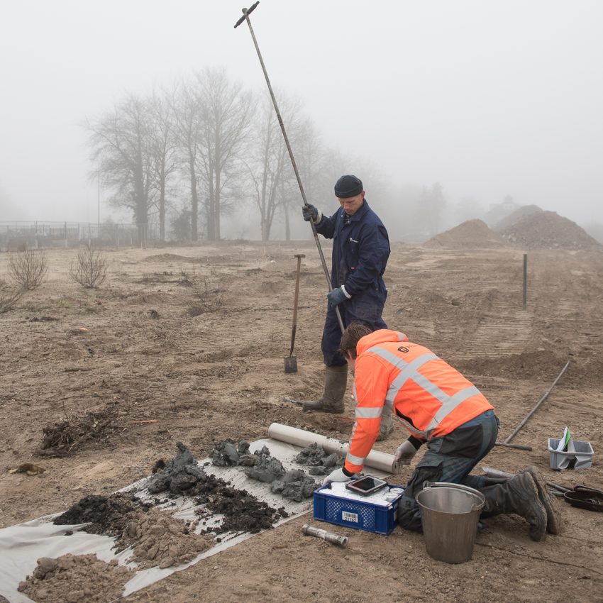 Bodemonderzoek in uitvoering